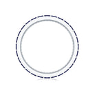 Baguette Cut Lab Grown Blue Sapphire and Moissanite Wedding Band AAAA - Rosec Jewels