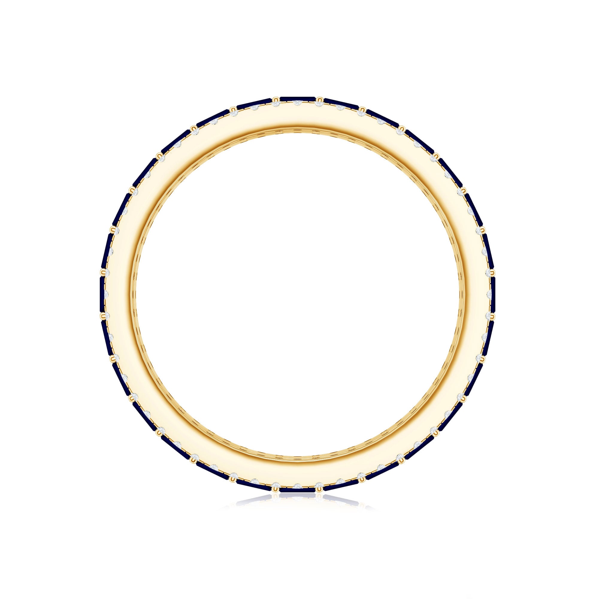 Baguette Cut Lab Grown Blue Sapphire and Moissanite Wedding Band AAAA - Rosec Jewels
