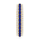 Baguette Cut Lab Grown Blue Sapphire and Moissanite Wedding Band AAAA - Rosec Jewels