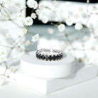 Rosec Jewels-Oval Shaped Black Onyx Wedding Band for Women