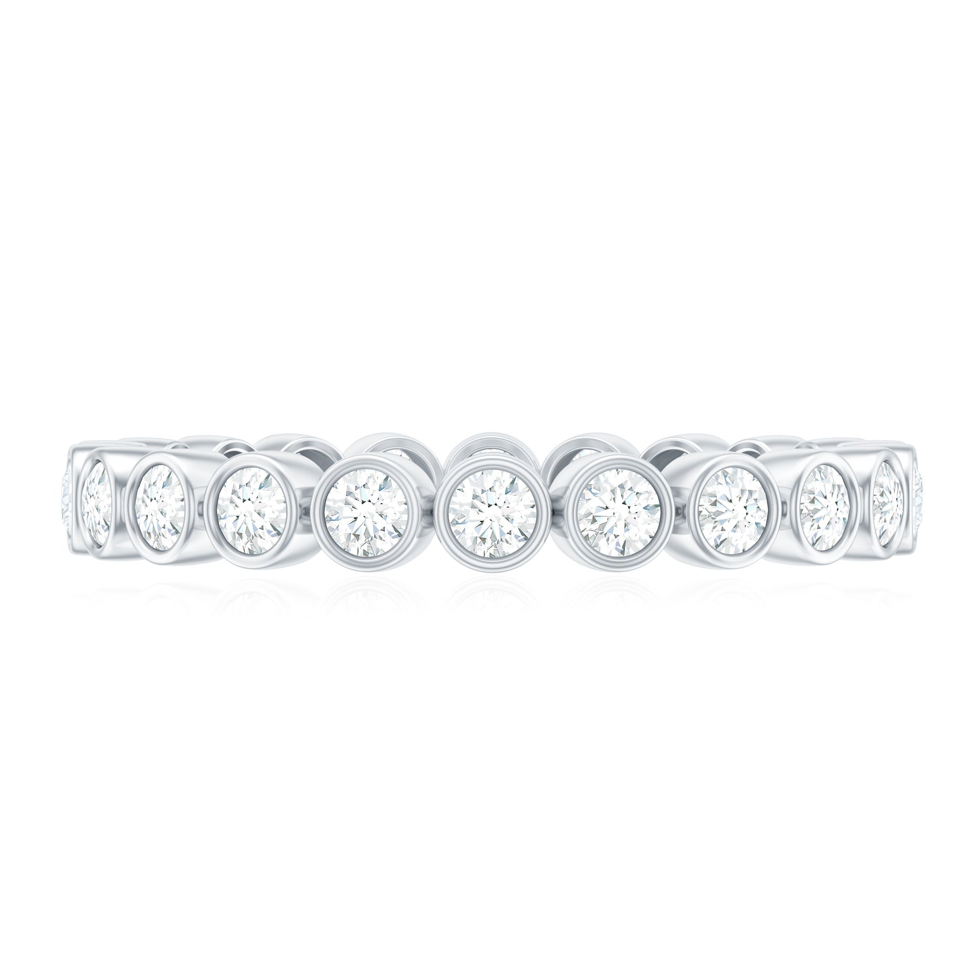Real Diamond Eternity Ring in Bezel Setting Natural - ( HI-SI ) - Rosec Jewels
