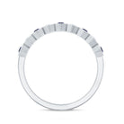 Art Deco Inspired Blue Sapphire and Diamond Geometric Half Eternity Ring AAA - Rosec Jewels