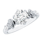 Brilliant Cut Moissanite Rose Engagement Ring For Women D-VS1 - Rosec Jewels