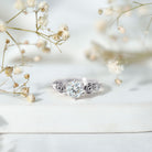 Brilliant Cut Moissanite Rose Engagement Ring For Women D-VS1 - Rosec Jewels
