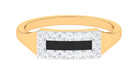 Rosec Jewels-Natural Mens Diamond Band Ring with Black Enamel