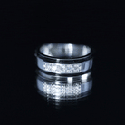 Certified Real Diamond Wedding Band with Black Enamel Natural - ( HI-SI ) - Rosec Jewels