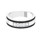Certified Real Diamond Wedding Band with Black Enamel Natural - ( HI-SI ) - Rosec Jewels
