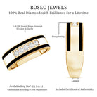 Certified Real Diamond Wedding Band with Black Enamel Natural - ( HI-SI ) - Rosec Jewels