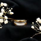 Certified Real Diamond Wedding Band with Black Enamel Natural - ( HI-SI ) - Rosec Jewels