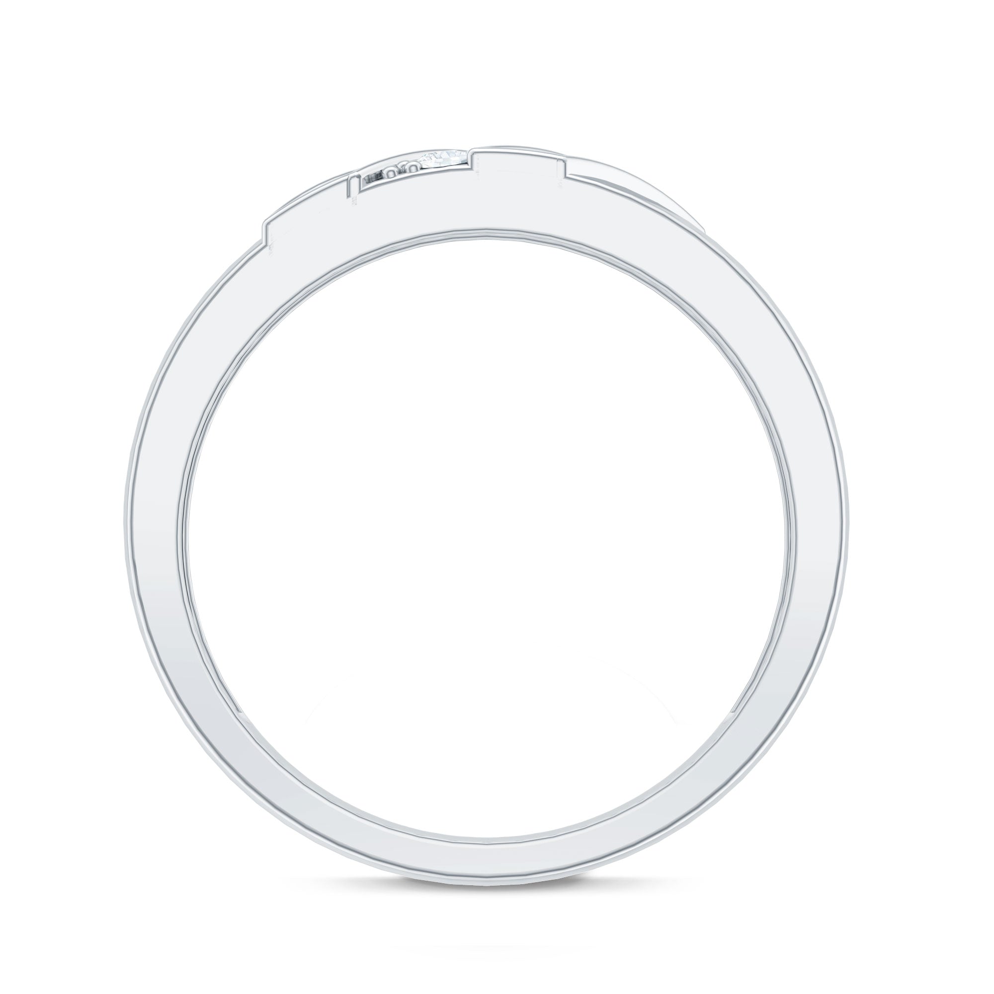 Natural Mens Diamond Wedding Band with Black Enamel Natural - ( HI-SI ) - Rosec Jewels