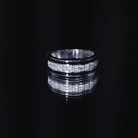 Rosec Jewels-Natural Diamond and Enamel Wedding Band for Men