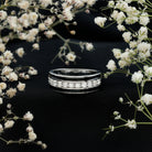 Rosec Jewels-Natural Diamond and Enamel Wedding Band for Men