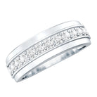 Lab Grown Diamond Half Eternity Mens Wedding Band Lab - ( EF-VS ) - Rosec Jewels