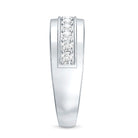 Lab Grown Diamond Half Eternity Mens Wedding Band Lab - ( EF-VS ) - Rosec Jewels