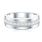 Lab Grown Diamond Half Eternity Mens Wedding Band Lab - ( EF-VS ) - Rosec Jewels