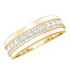 Lab Grown Diamond Half Eternity Mens Wedding Band Lab - ( EF-VS ) - Rosec Jewels