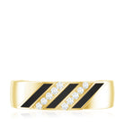 Certified Diamond Enamel Wedding Band Natural - ( HI-SI ) - Rosec Jewels