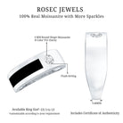 Classic Moissanite Mens Wedding Band with Black Enamel D-VS1 - Rosec Jewels