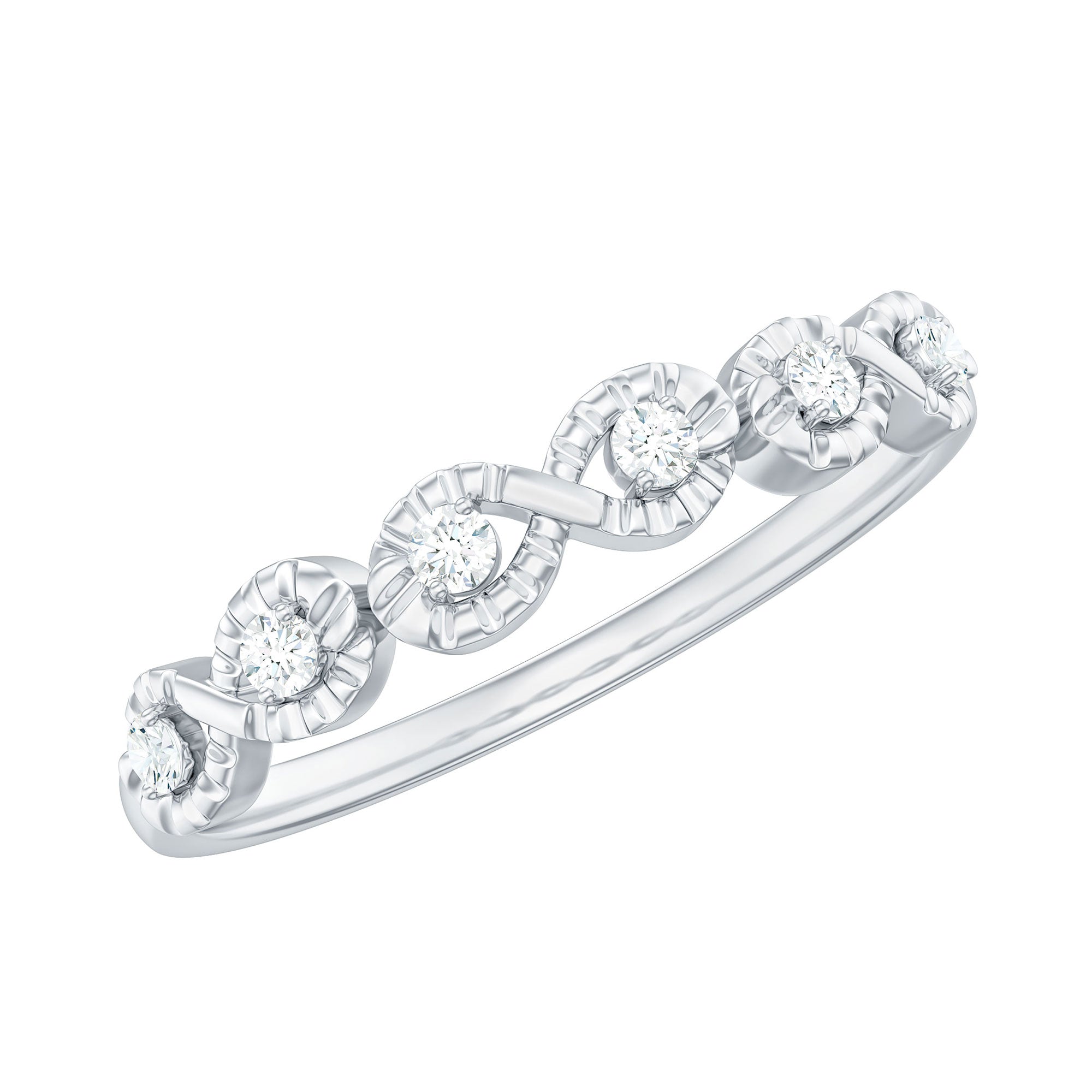 Rosec Jewels-Real Diamond Half Eternity Infinity Ring