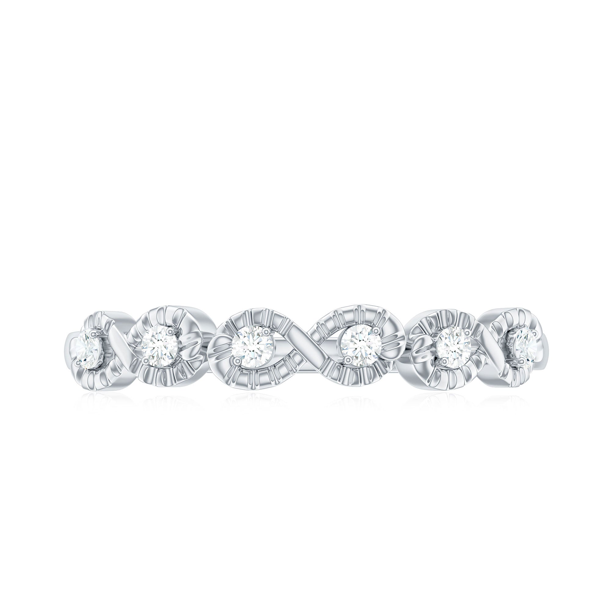 Rosec Jewels-Real Diamond Half Eternity Infinity Ring
