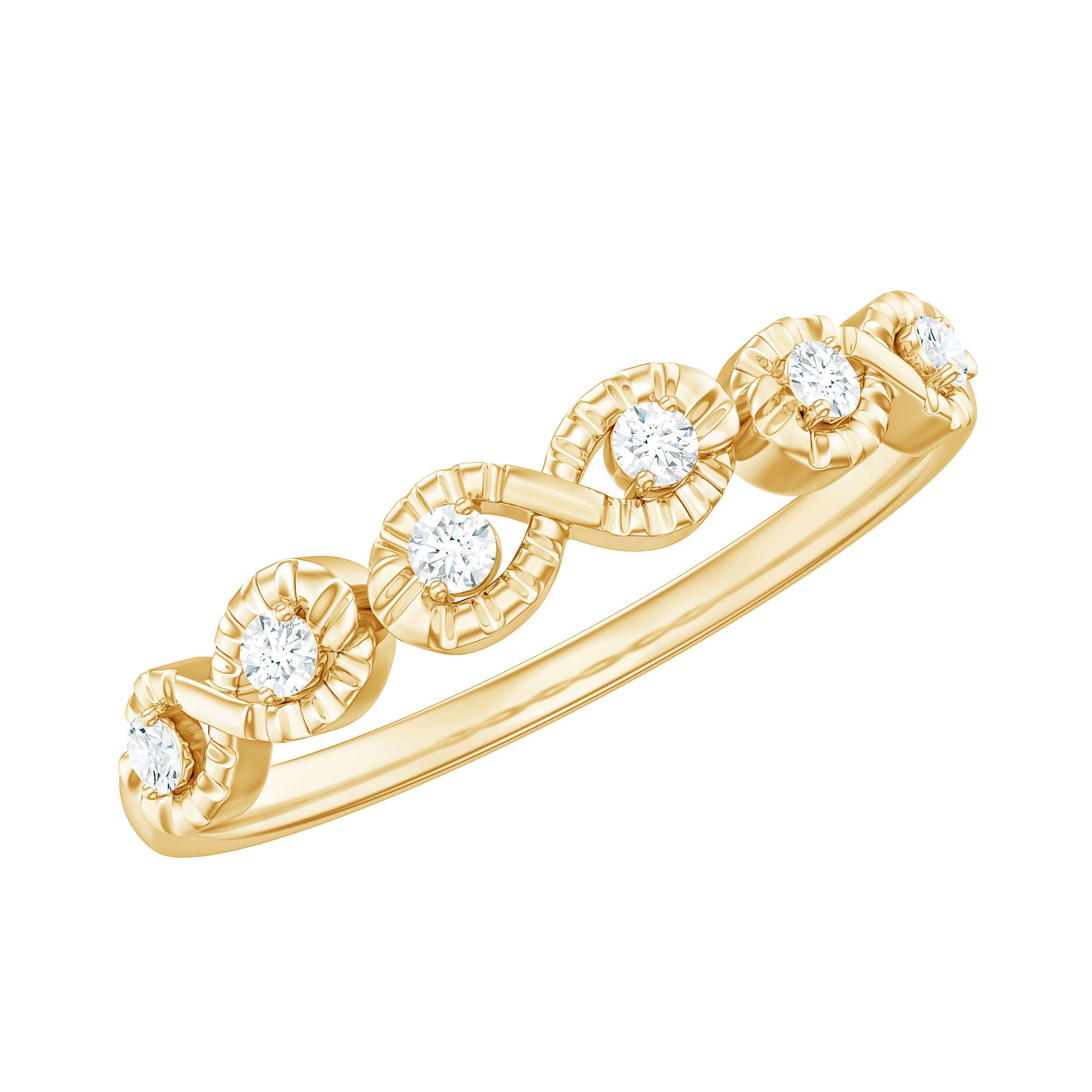 Rosec Jewels-Real Diamond Half Eternity Infinity Ring