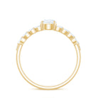 Round Shape Moissanite Engagement Ring with Marquise Side Stones D-VS1 - Rosec Jewels