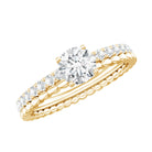 Rosec Jewels-Round Cut Moissanite Designer Engagement Ring With Certificate