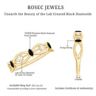 Certified Lab Grown Black Diamond Promise Ring with White Diamond AAAA ( Synthetic ) - Rosec Jewels