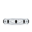 Certified Lab Grown Black and White Diamond Infinity Band Ring AAAA ( Synthetic ) - Rosec Jewels