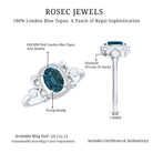 Rosec Jewels-London Blue Topaz and Diamond Art Deco Engagement Ring