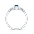 Rosec Jewels-London Blue Topaz and Diamond Art Deco Engagement Ring