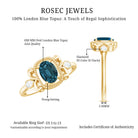 Rosec Jewels-London Blue Topaz and Diamond Art Deco Engagement Ring