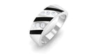 Rosec Jewels-Natural Diamond Mens Wedding Band with Black Enamel