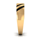 Real Diamond Enamel Band Ring in Flush Setting Natural - ( HI-SI ) - Rosec Jewels