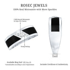 Classic Moissanite Mens Wedding Band Ring D-VS1 - Rosec Jewels