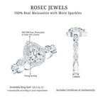 Rosec Jewels-Moissanite Teardrop Engagement Ring with Scalloped Shank