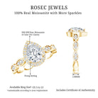 Rosec Jewels-Moissanite Teardrop Engagement Ring with Scalloped Shank
