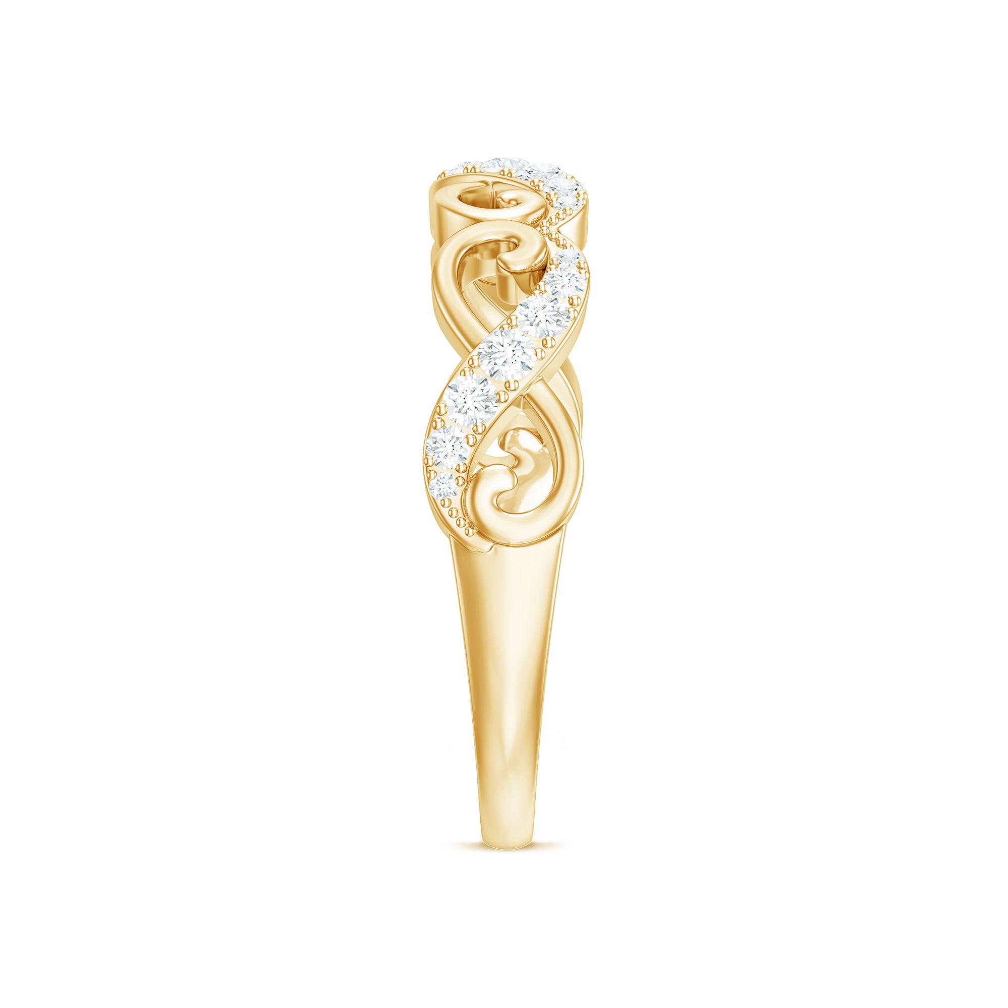 Certified Diamond Infinity Band Ring Natural - ( HI-SI ) - Rosec Jewels