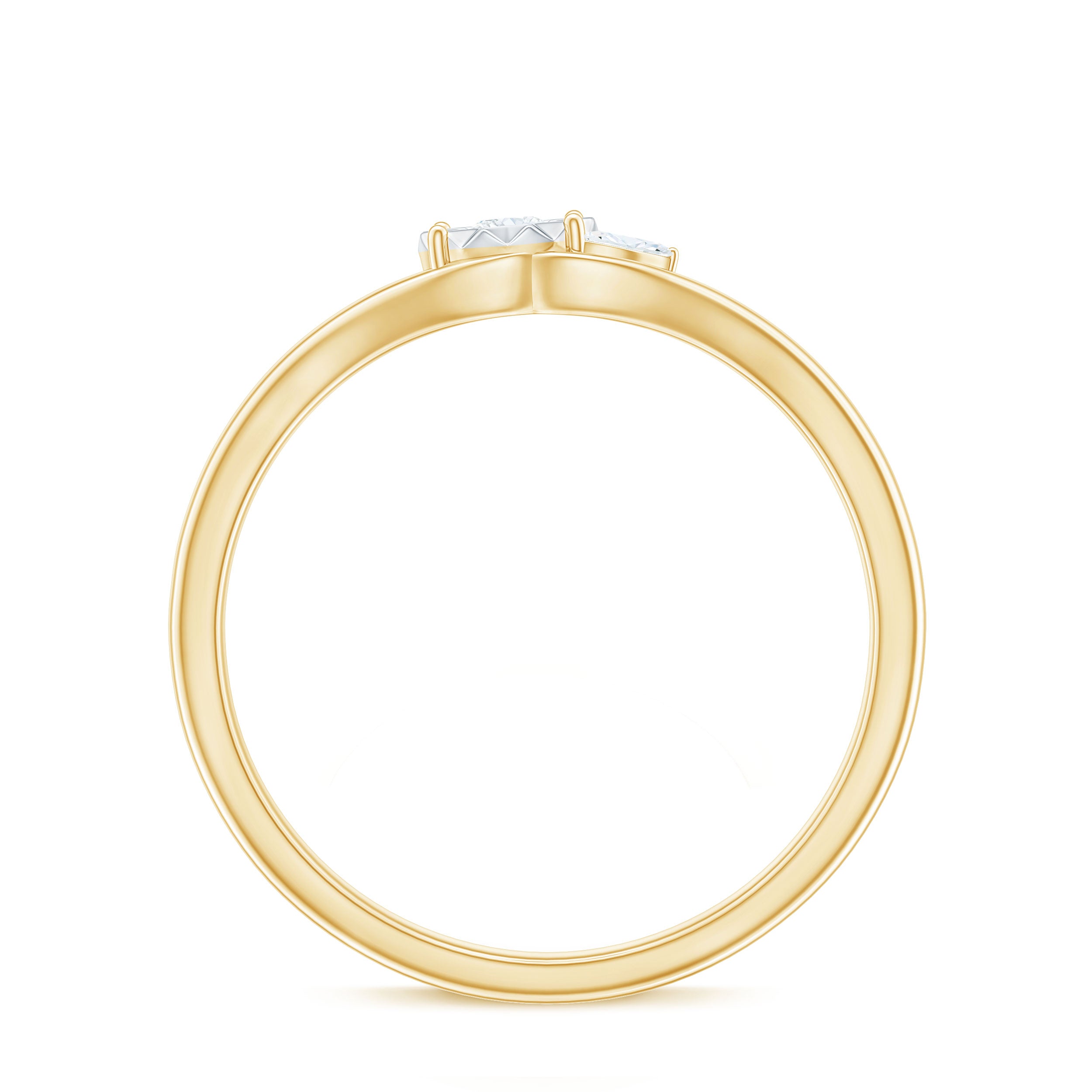 Certified Real Diamond Curved Promise Ring Natural - ( HI-SI ) - Rosec Jewels