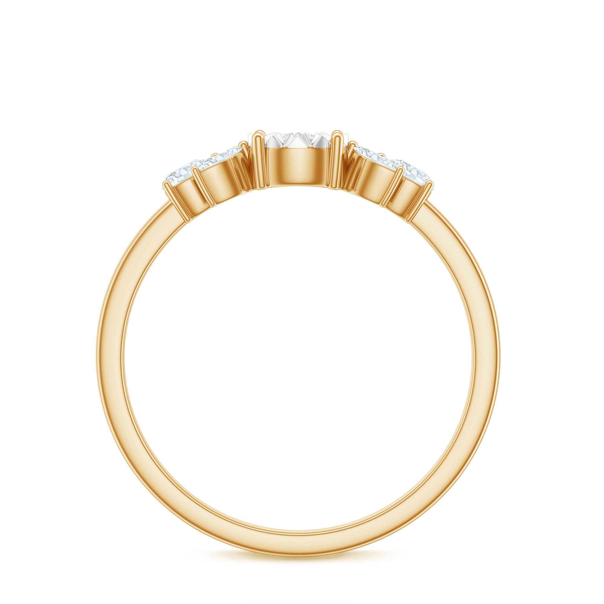 Nature Inspired Diamond Leaf Promise Ring for Women Natural - ( HI-SI ) - Rosec Jewels