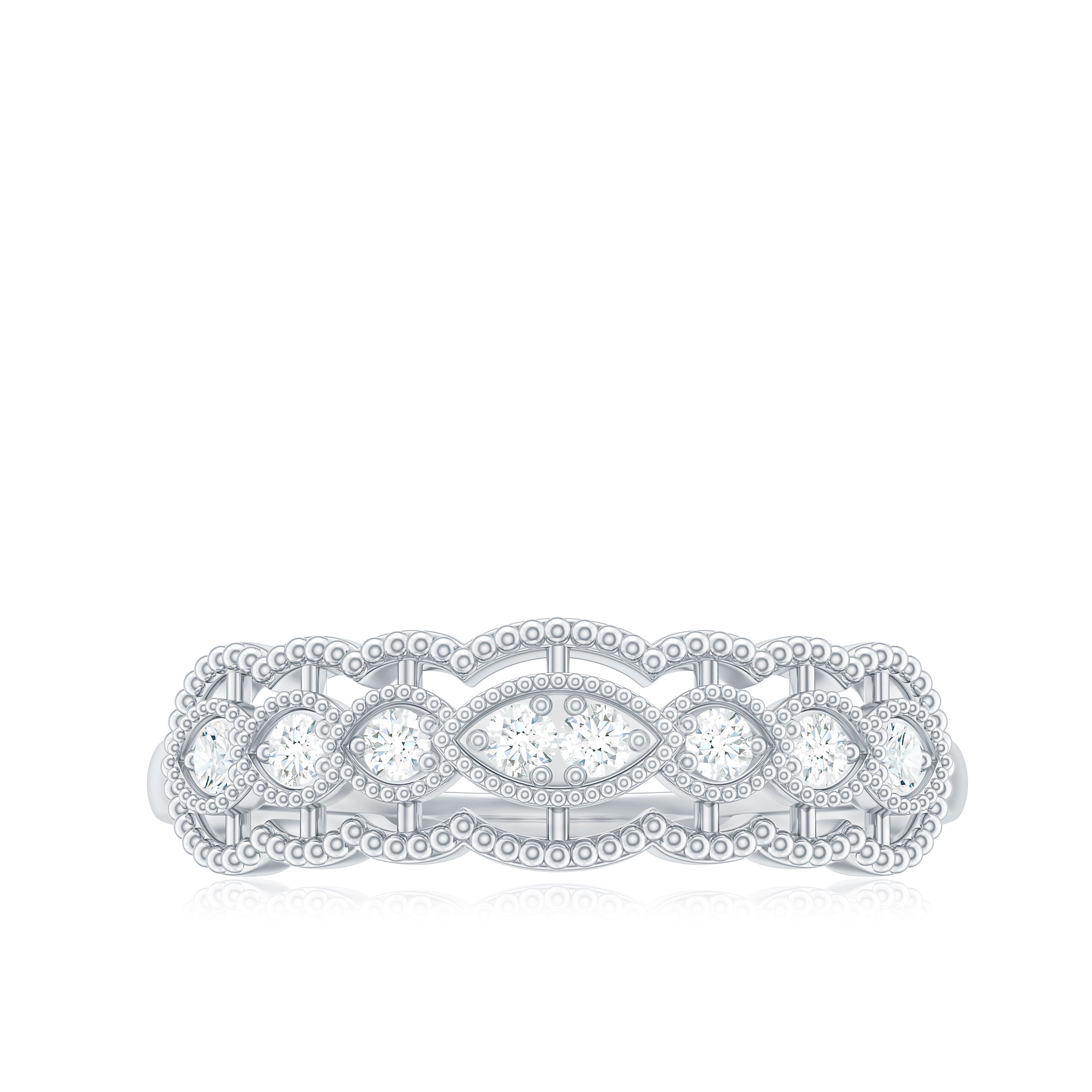 Rosec Jewels-Vintage Inspired Natural Diamond Anniversary Ring