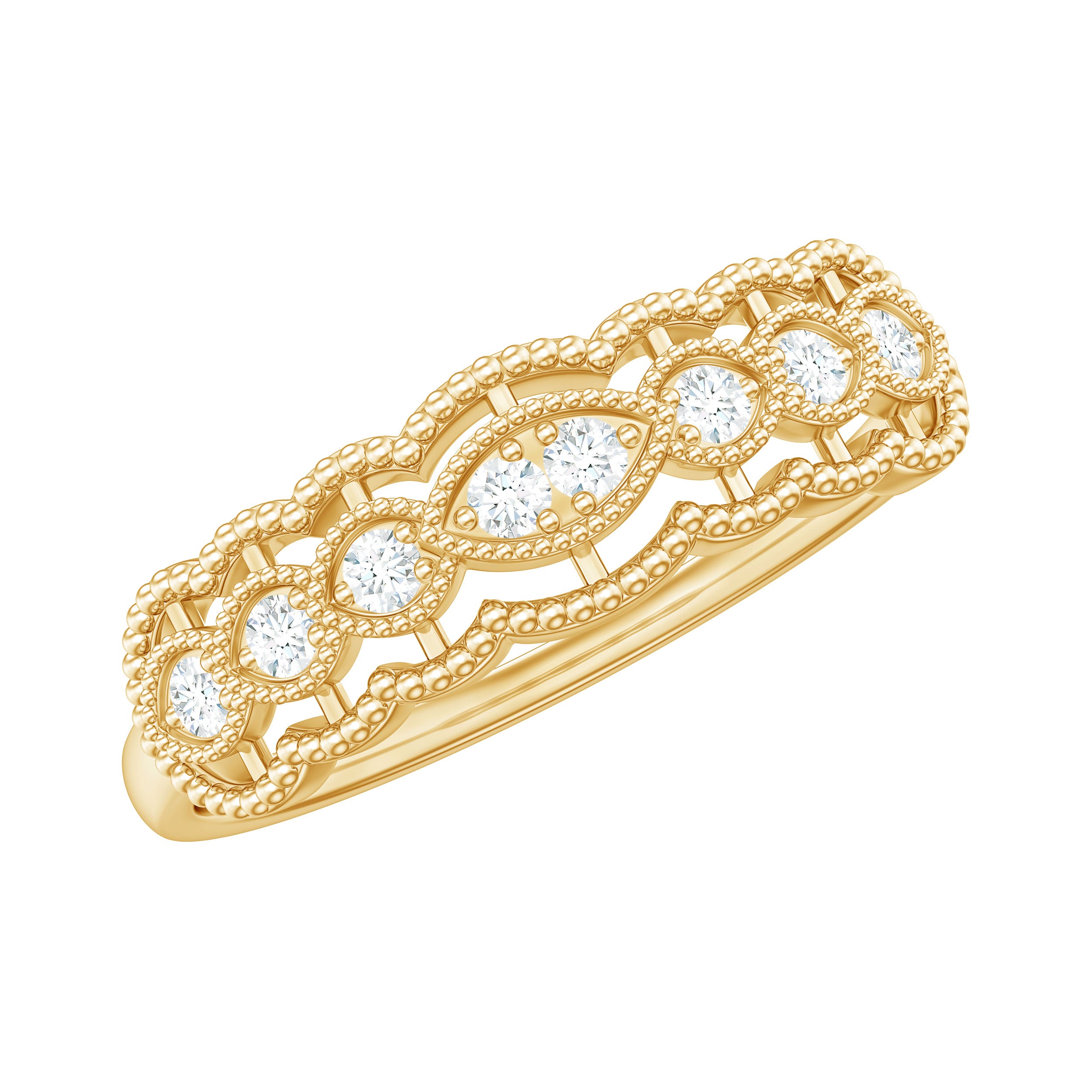 Rosec Jewels-Vintage Inspired Natural Diamond Anniversary Ring