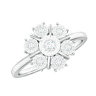 Natural Diamond Cluster Engagement Ring in Illusion Setting Natural - ( HI-SI ) - Rosec Jewels