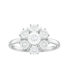 Natural Diamond Cluster Engagement Ring in Illusion Setting Natural - ( HI-SI ) - Rosec Jewels