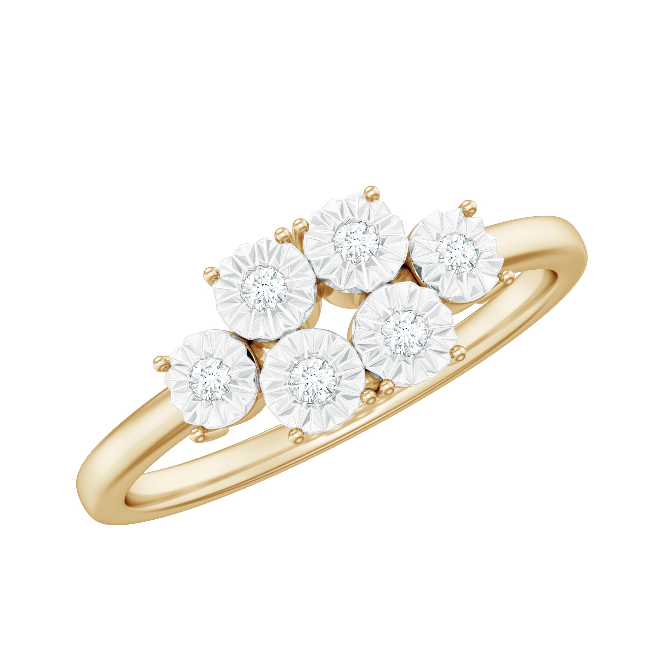 Rosec Jewels-Natural Diamond Cluster Promise Ring for Women