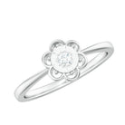 Rosec Jewels-Miracle Plate Real Diamond Flower Promise Ring