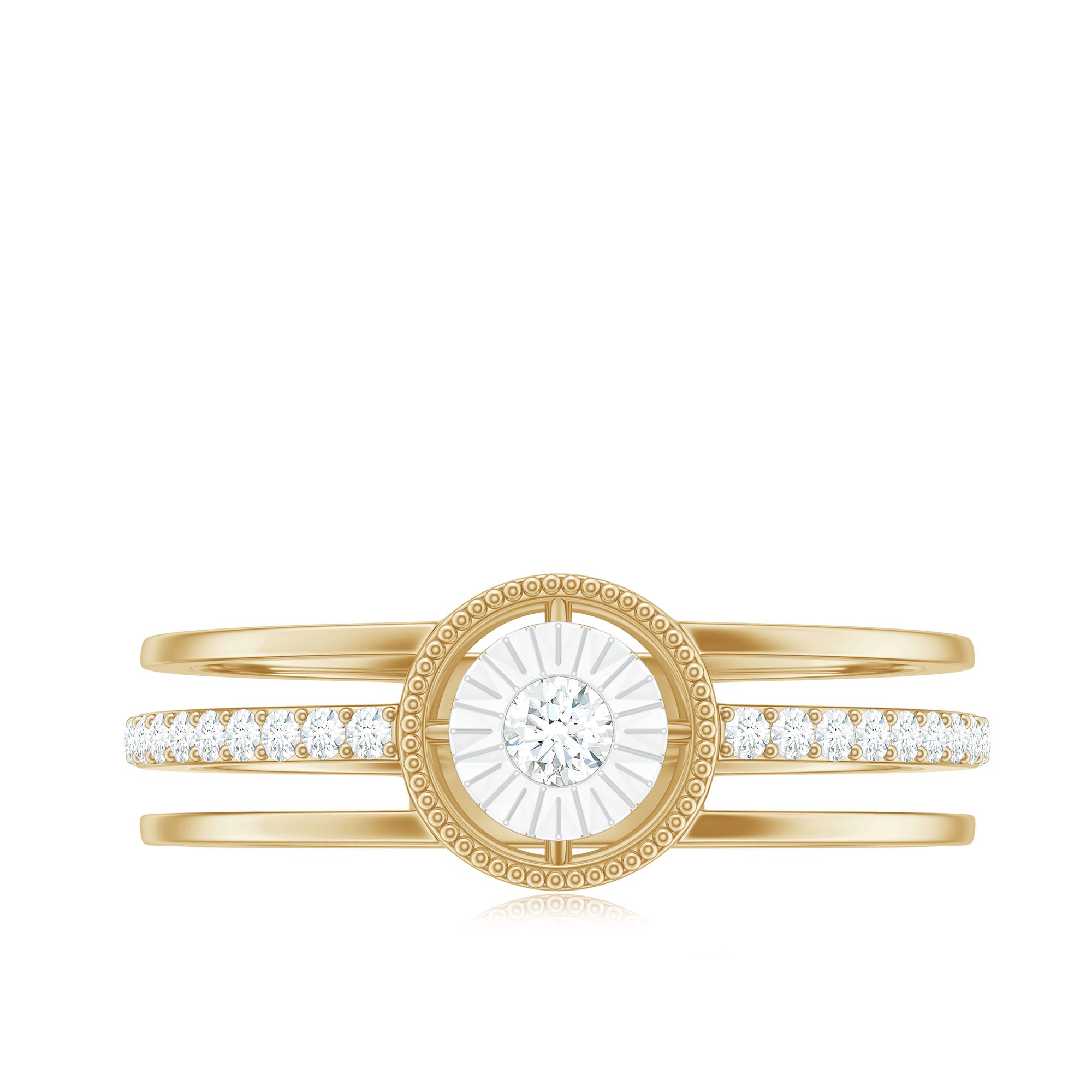Certified Natural Diamond Engagement Ring for Women Natural - ( HI-SI ) - Rosec Jewels