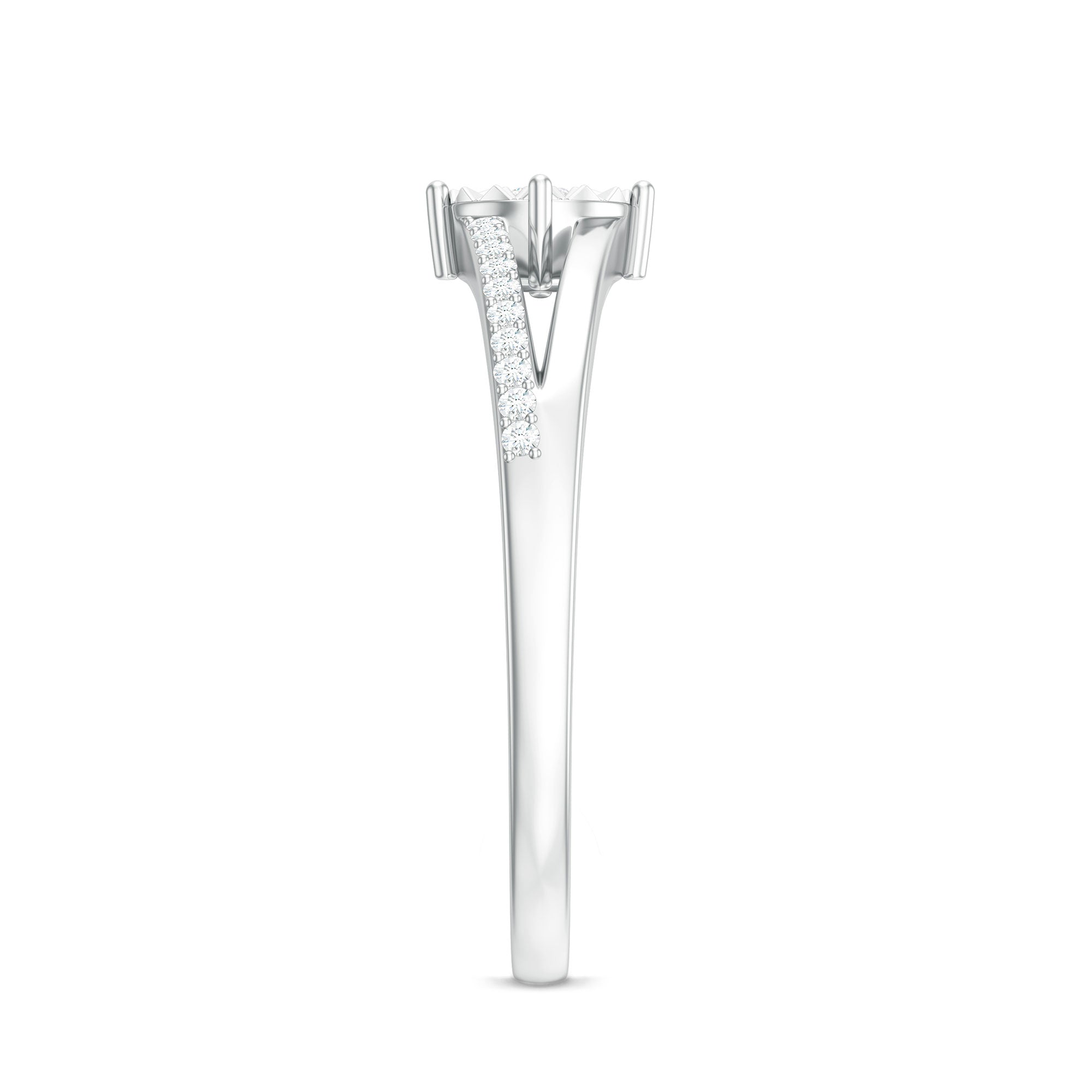Rosec Jewels-Natural Diamond Engagement Ring with Split Shank