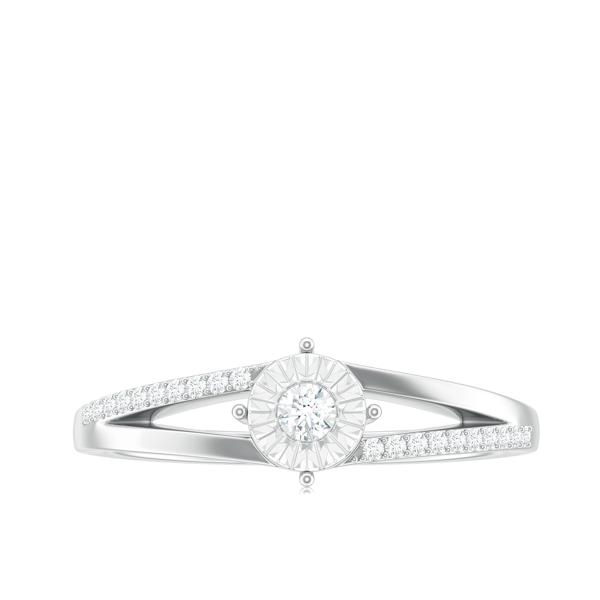 Rosec Jewels-Natural Diamond Engagement Ring with Split Shank