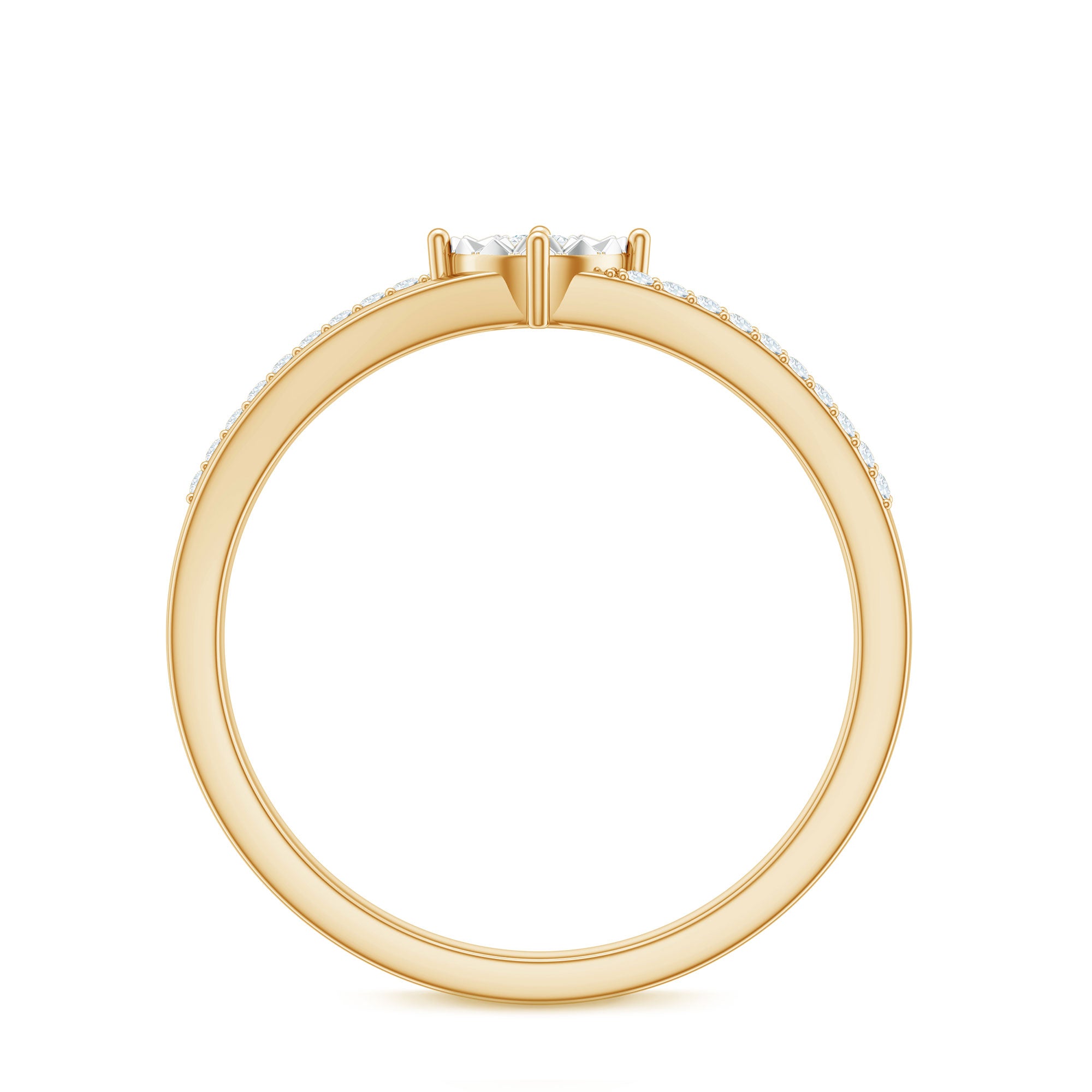 Rosec Jewels-Natural Diamond Engagement Ring with Split Shank